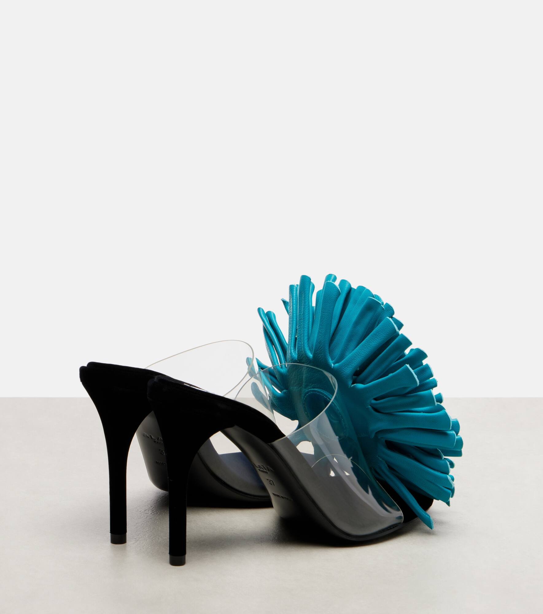 Dahlia 90 floral-appliqué leather and PU mules - 2