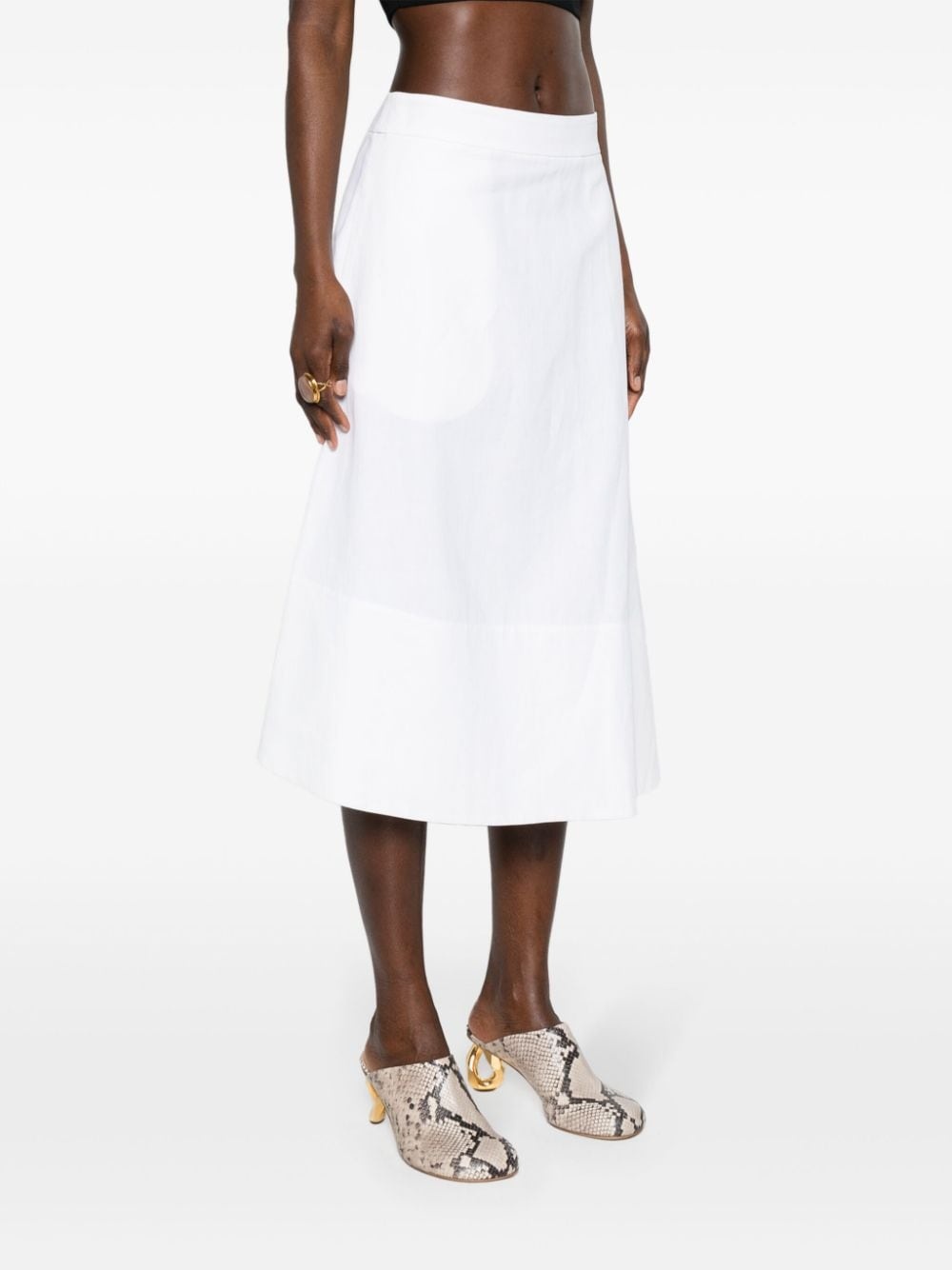 asymmetric linen midi skirt - 3