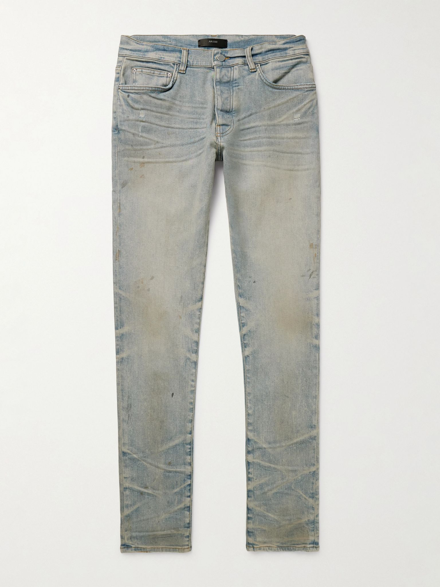 Stack Skinny-Fit Distressed Jeans Blue - 1