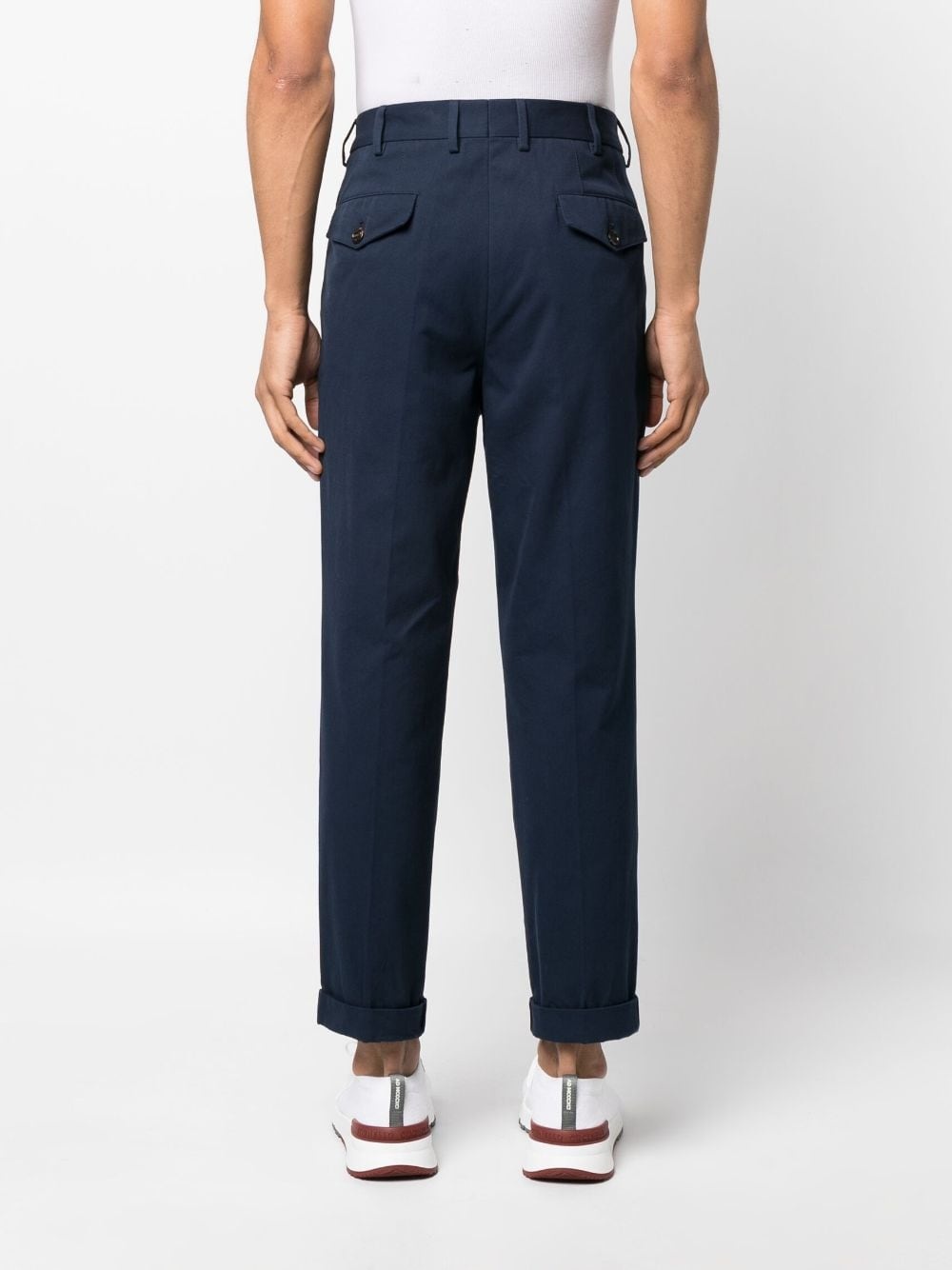 pleated cotton tailored trousers - 4