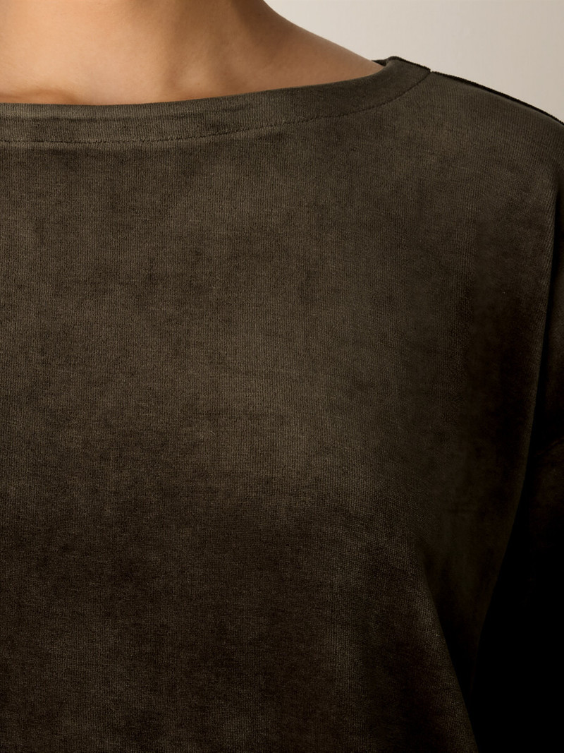 Cozy Velour Knit Bateau Neck Top 5