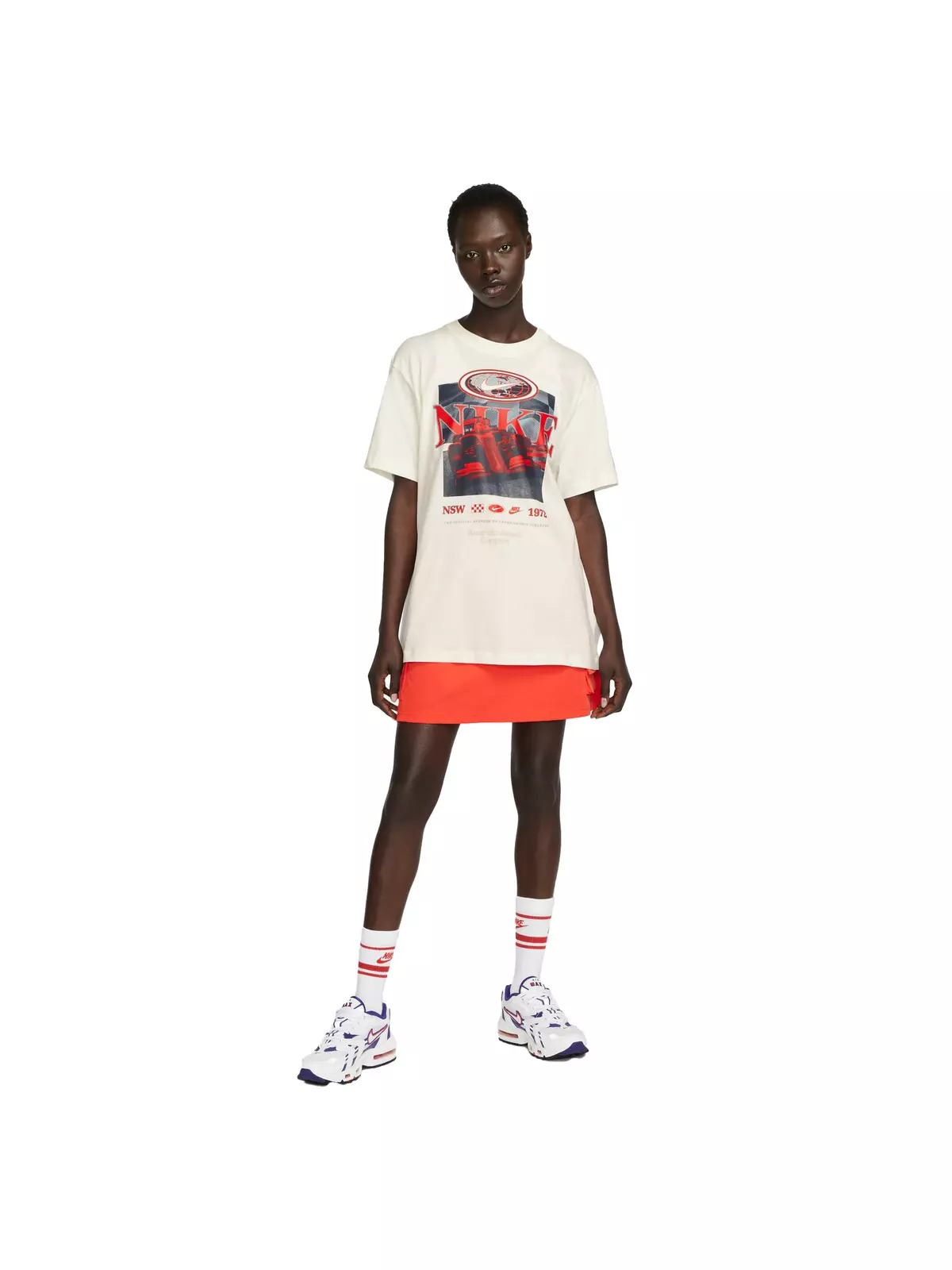 Women's Sportswear Essential Gel Americana Tee-White - 5