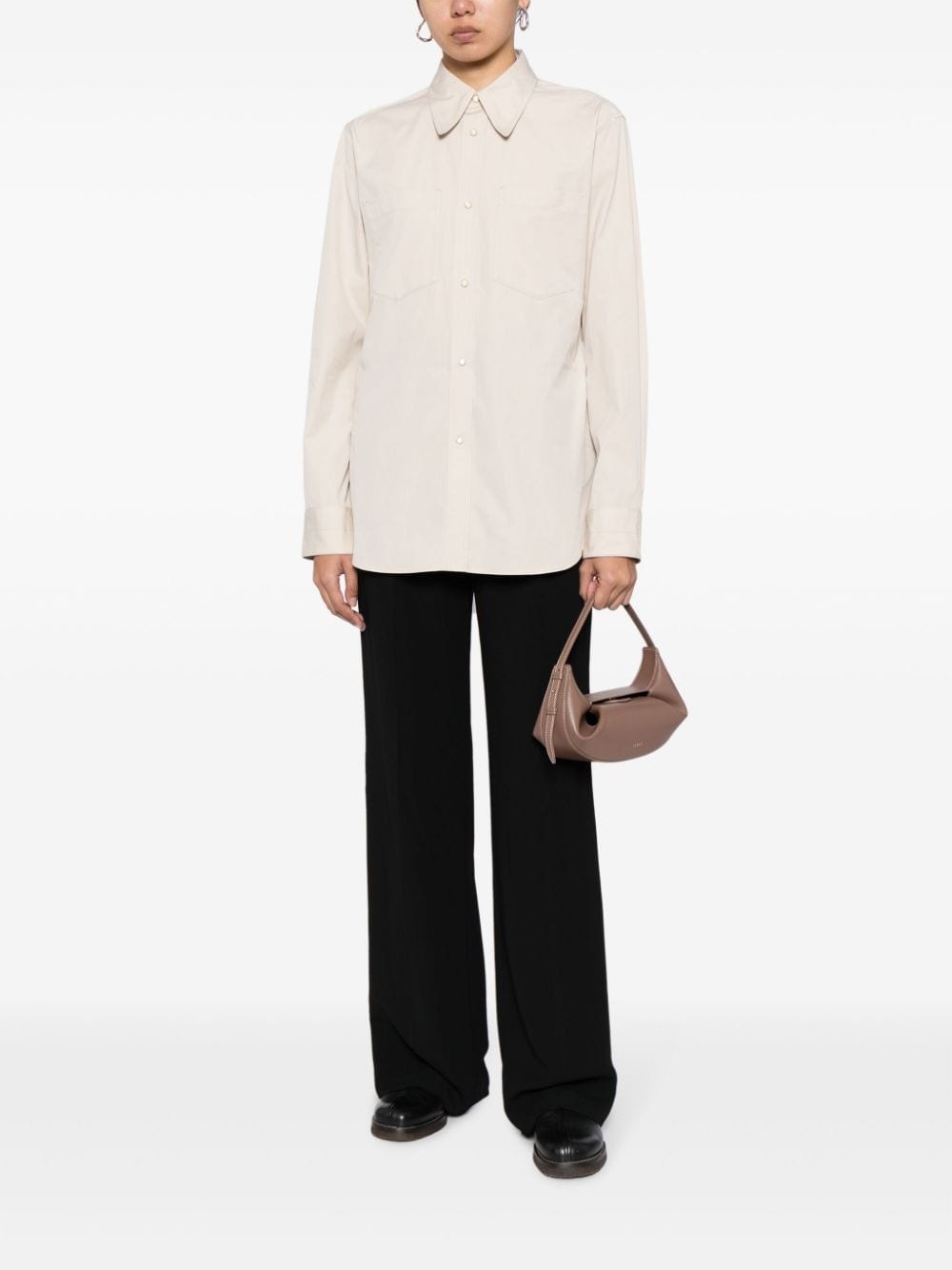 pointed-collar press-stud shirt - 2