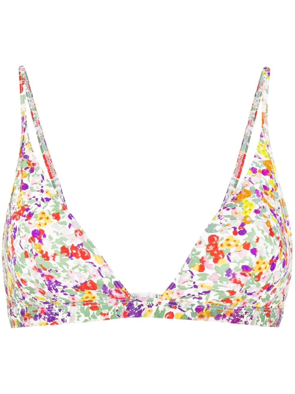 floral-print bikini top - 1