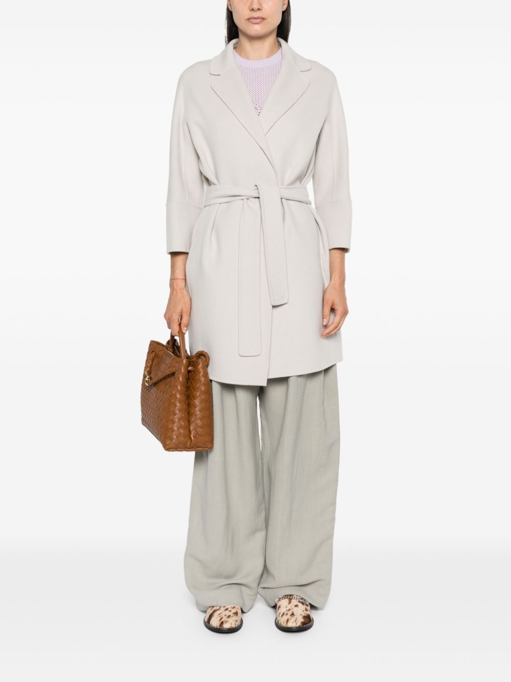 belted wool coat - 2
