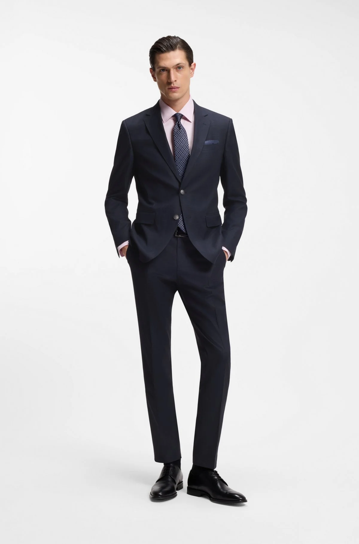 TWO-PIECE SLIM-FIT SUIT IN STRETCH FABRIC - 1