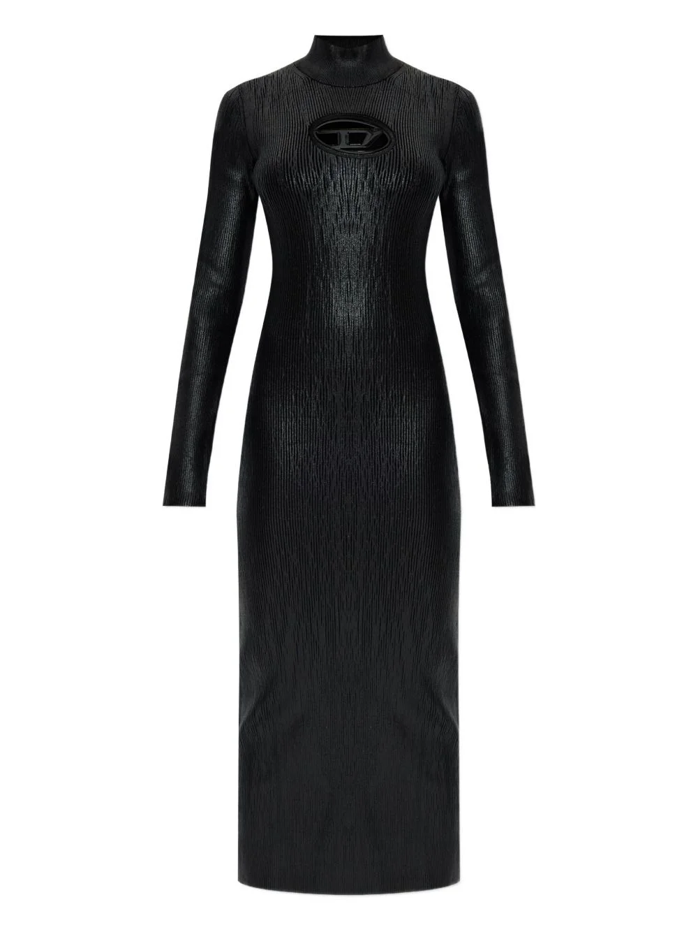 logo-detail ribbed dress - 1