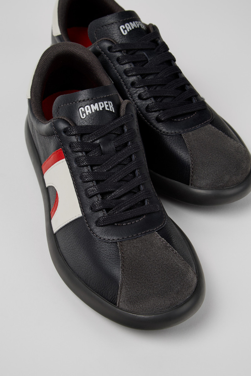 Multicolor Leather and Nubuck Sneakers for Women. 2