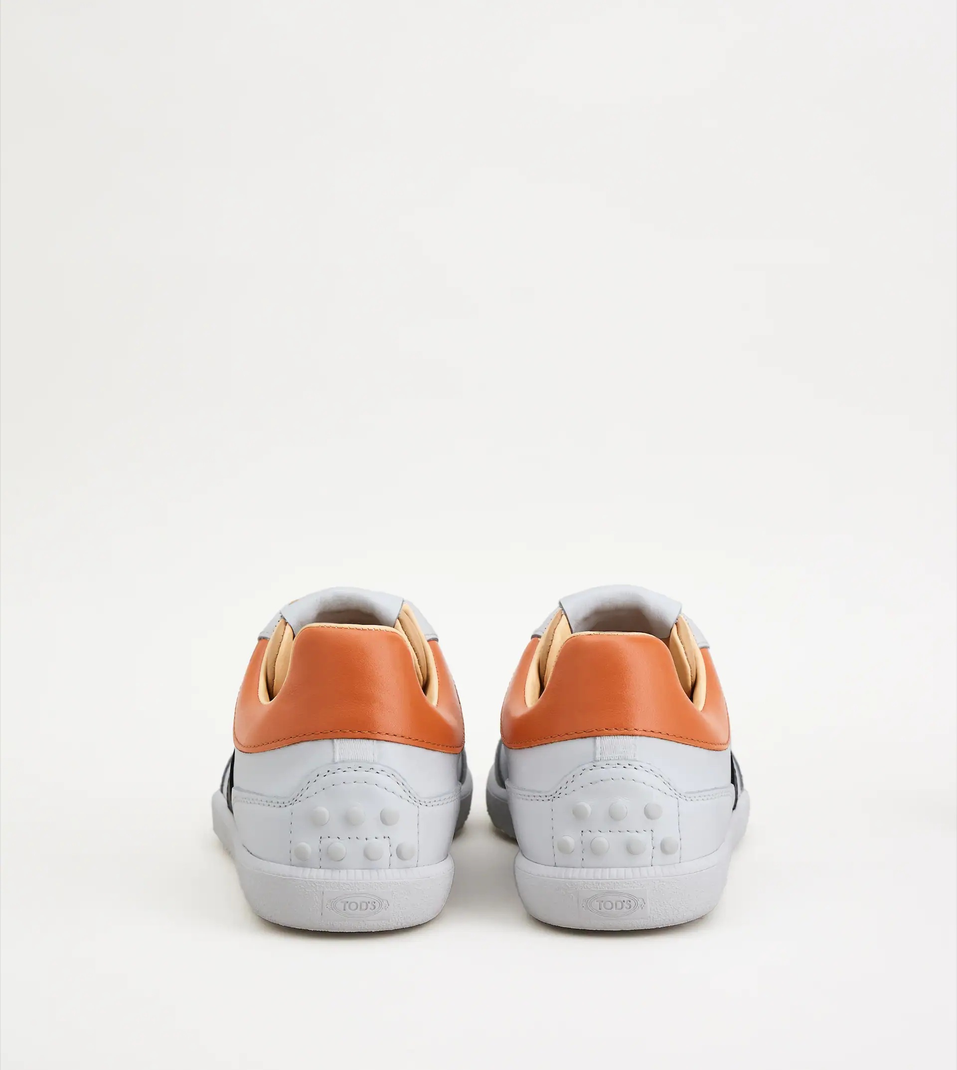 TOD'S TABS SNEAKERS IN LEATHER - WHITE, BLACK, ORANGE - 3