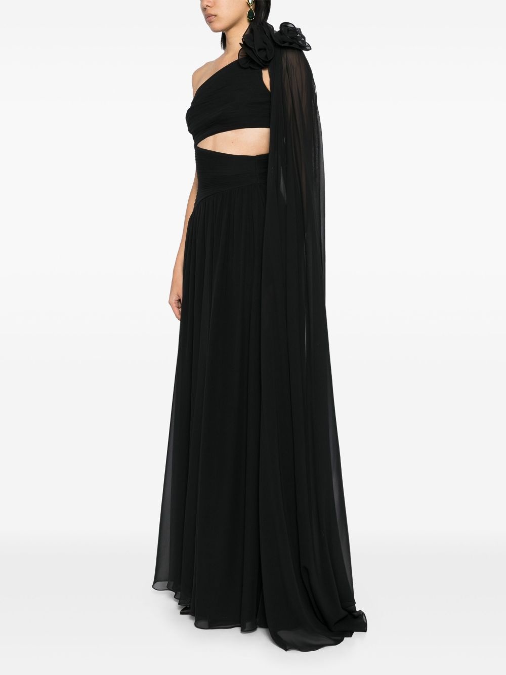 asymmetric silk gown - 3