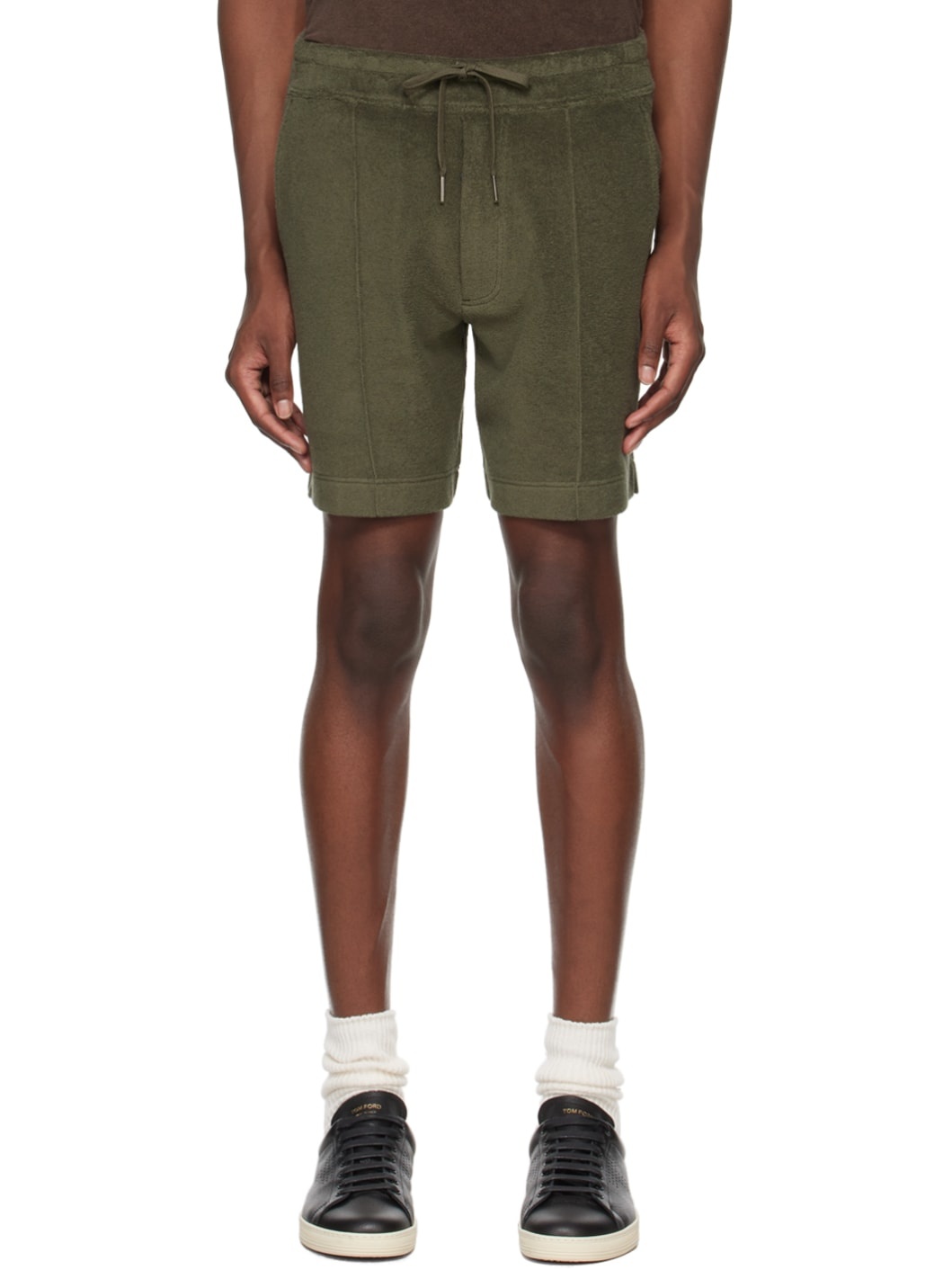 Khaki Towelling Shorts - 1