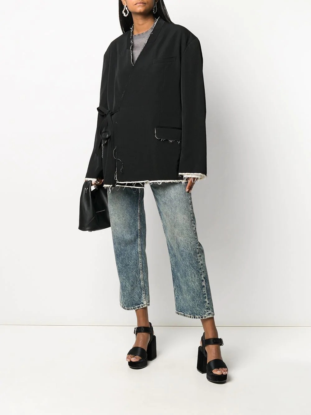  raw edge kimono jacket  - 3