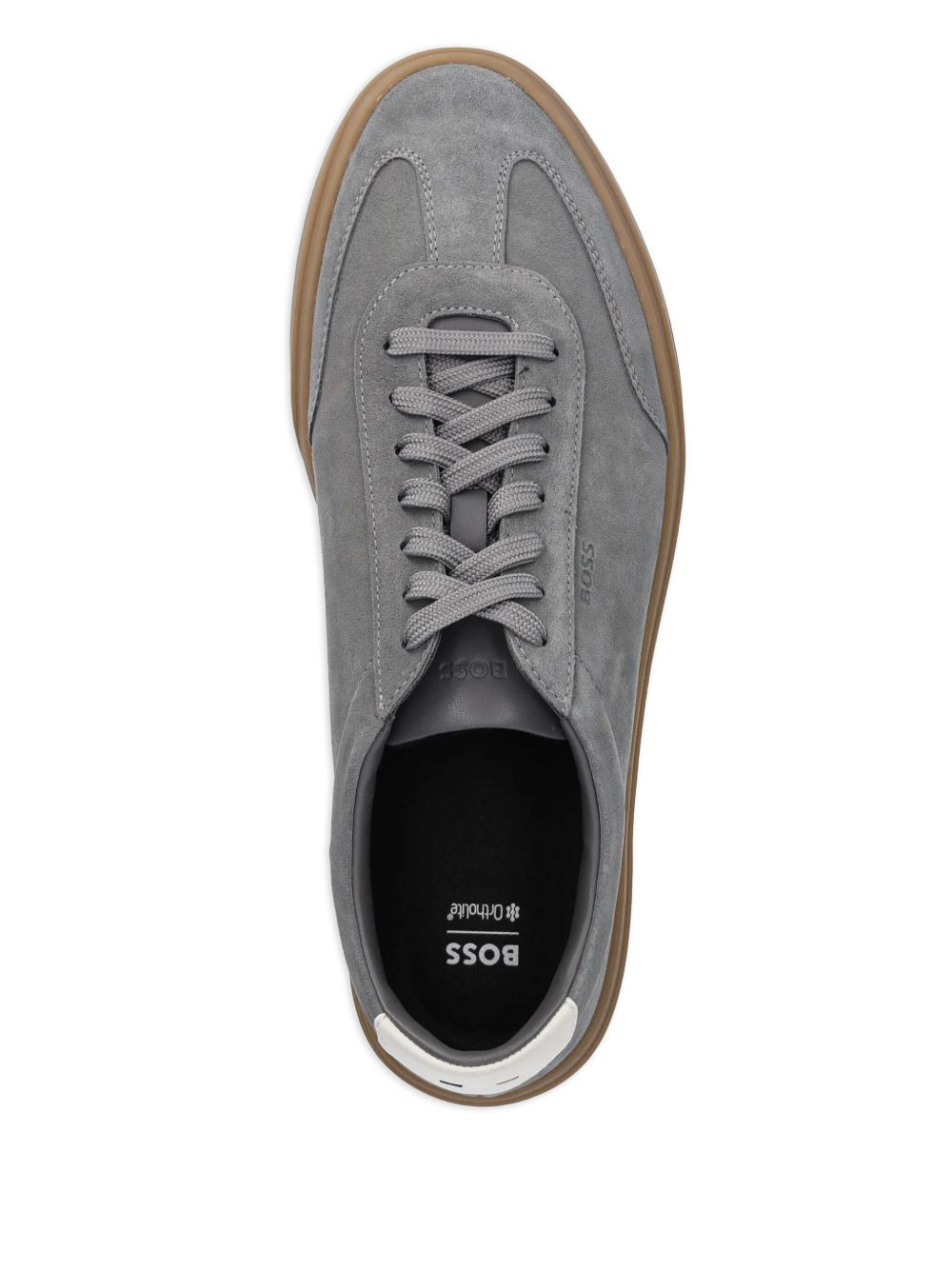 suede leather low-top sneakers - 3