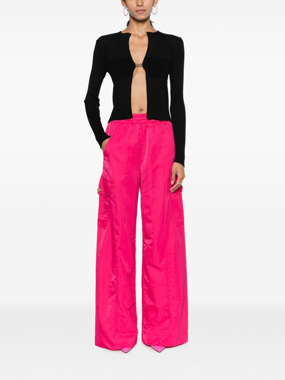 wide-leg cargo trousers - 2