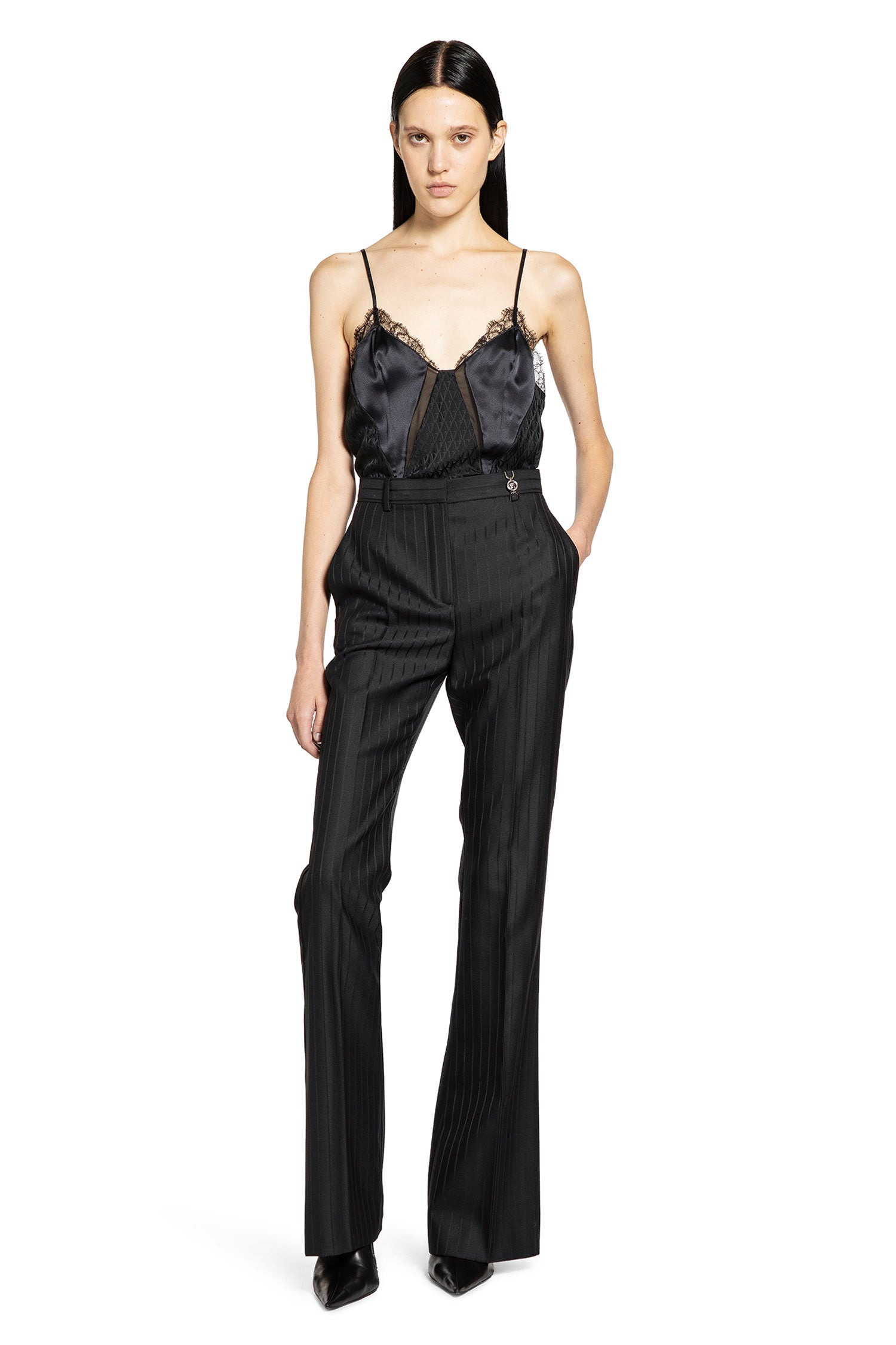V All Over Jacquard Silk Bodysuit - 6