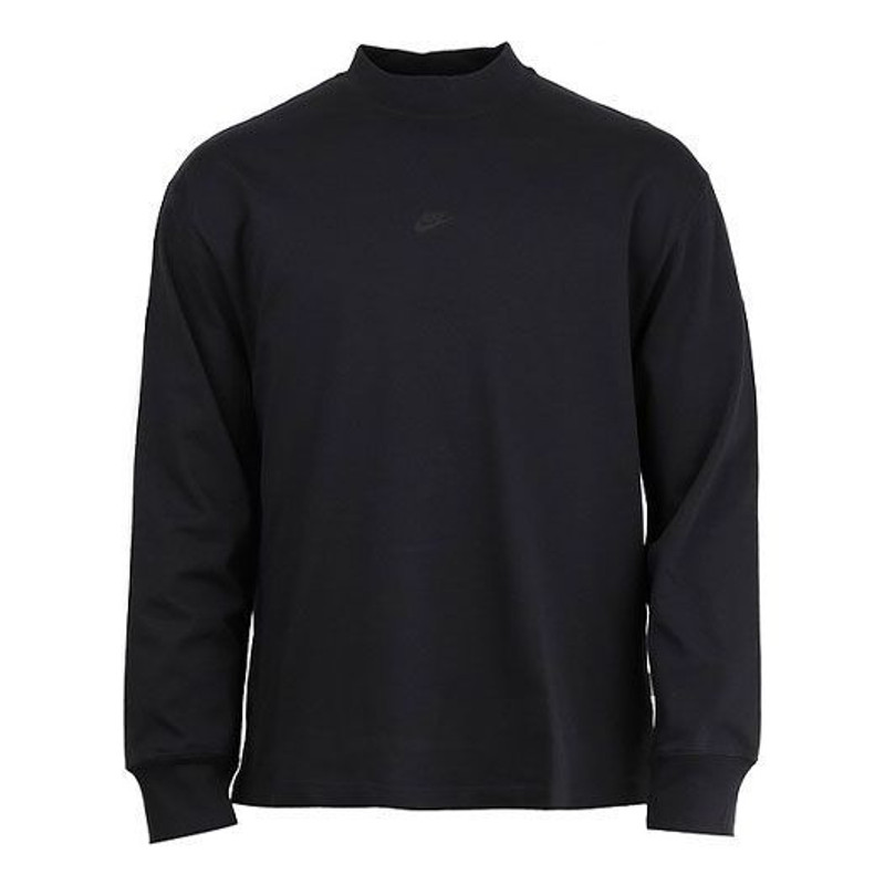 Nike Logo Pattern Loose Round Neck Long Sleeves Couple Style Black DD7029-010 - 1