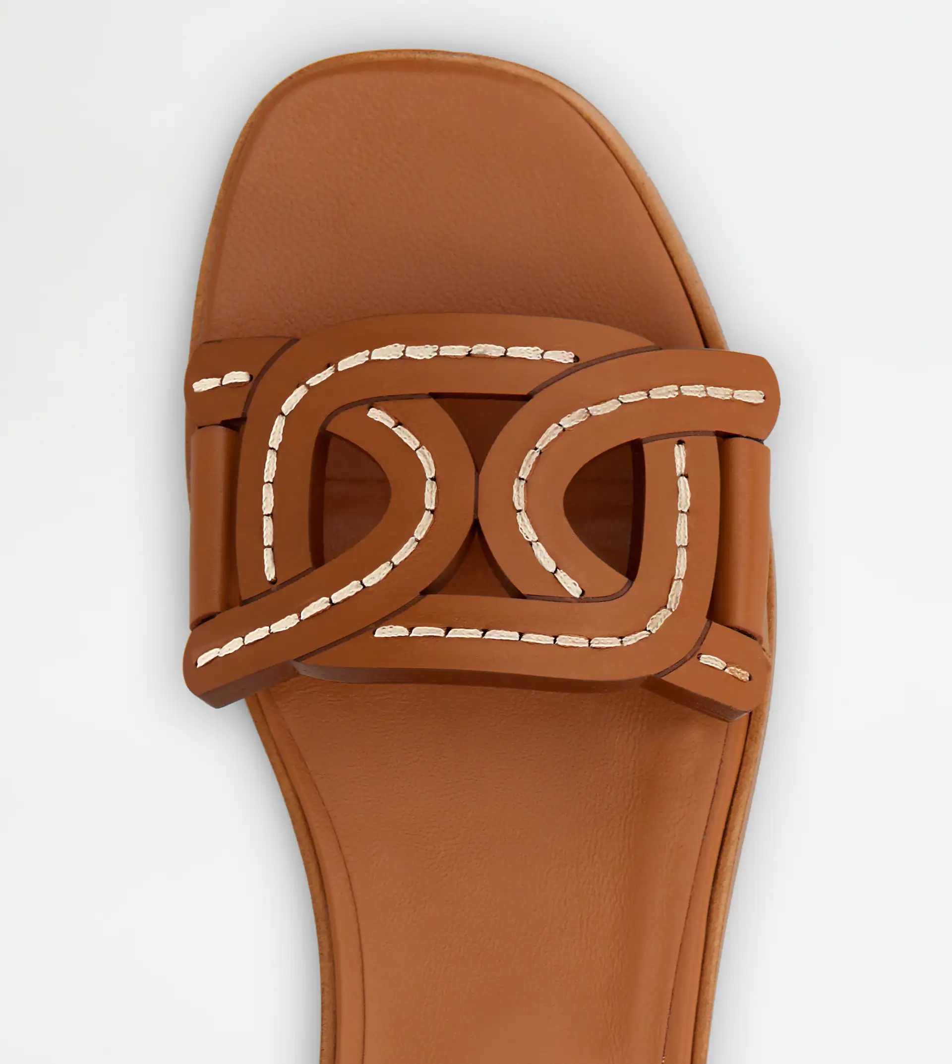 SANDALS IN LEATHER - BROWN - 4