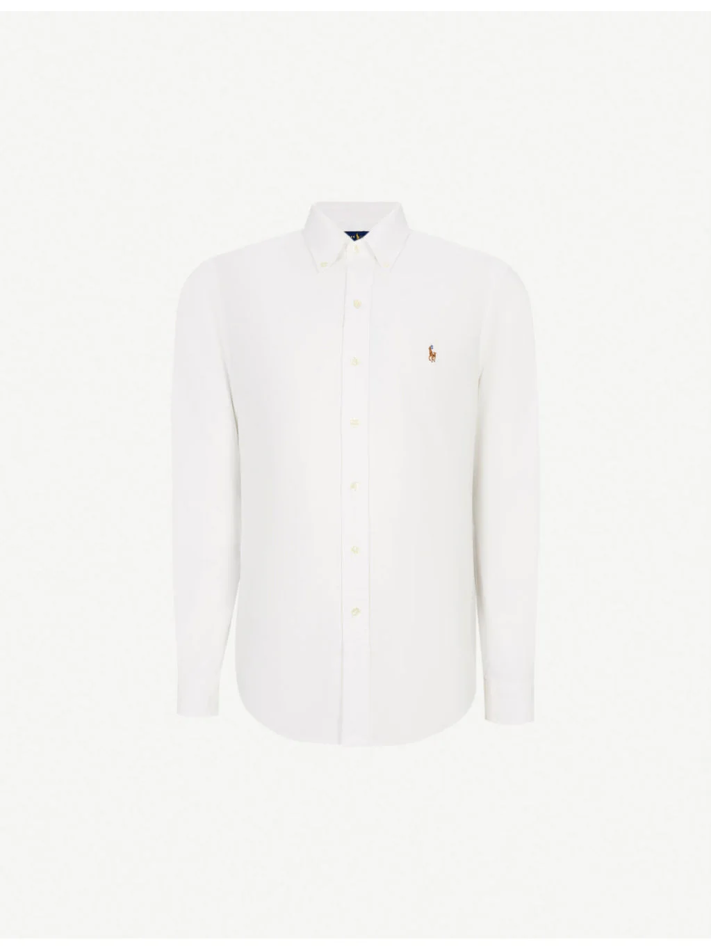 Long-sleeved button-down slim-fit cotton Oxford shirt - 1