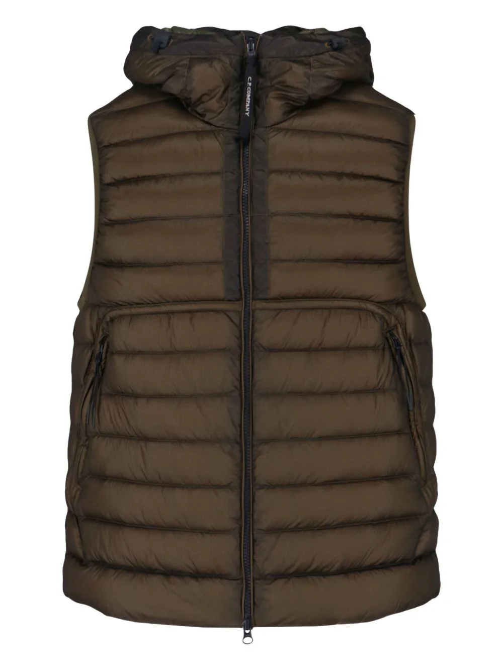 goggle hooded down gilet - 1