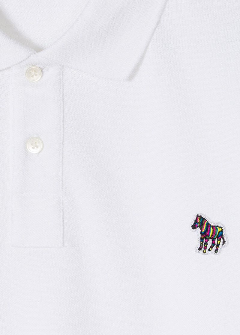 Paul Smith White Cotton-Piqué Zebra Logo Polo Shirt outlook