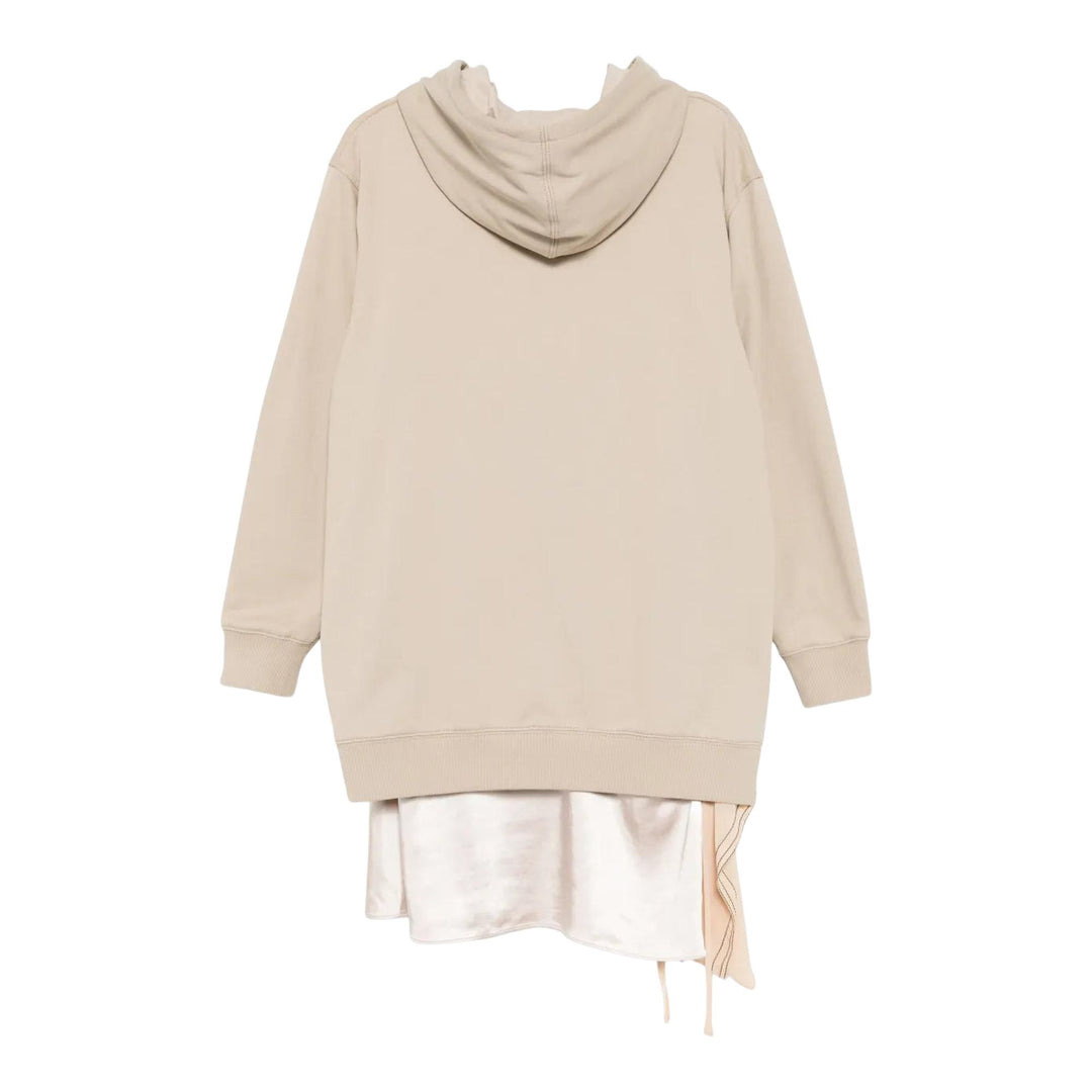 Hoodie Combo Dress With Satin Skirt - 3