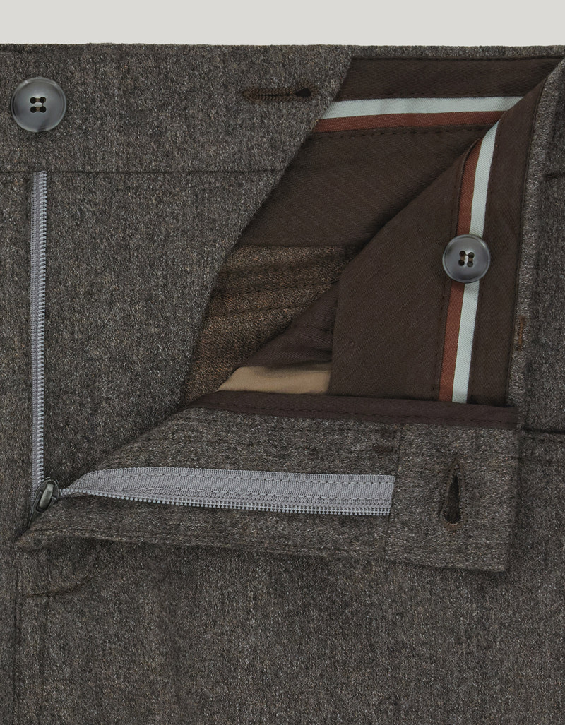 TAUPE FIVE-POCKET PANTS IN IMPECCABILE WOOL FLANNEL 5