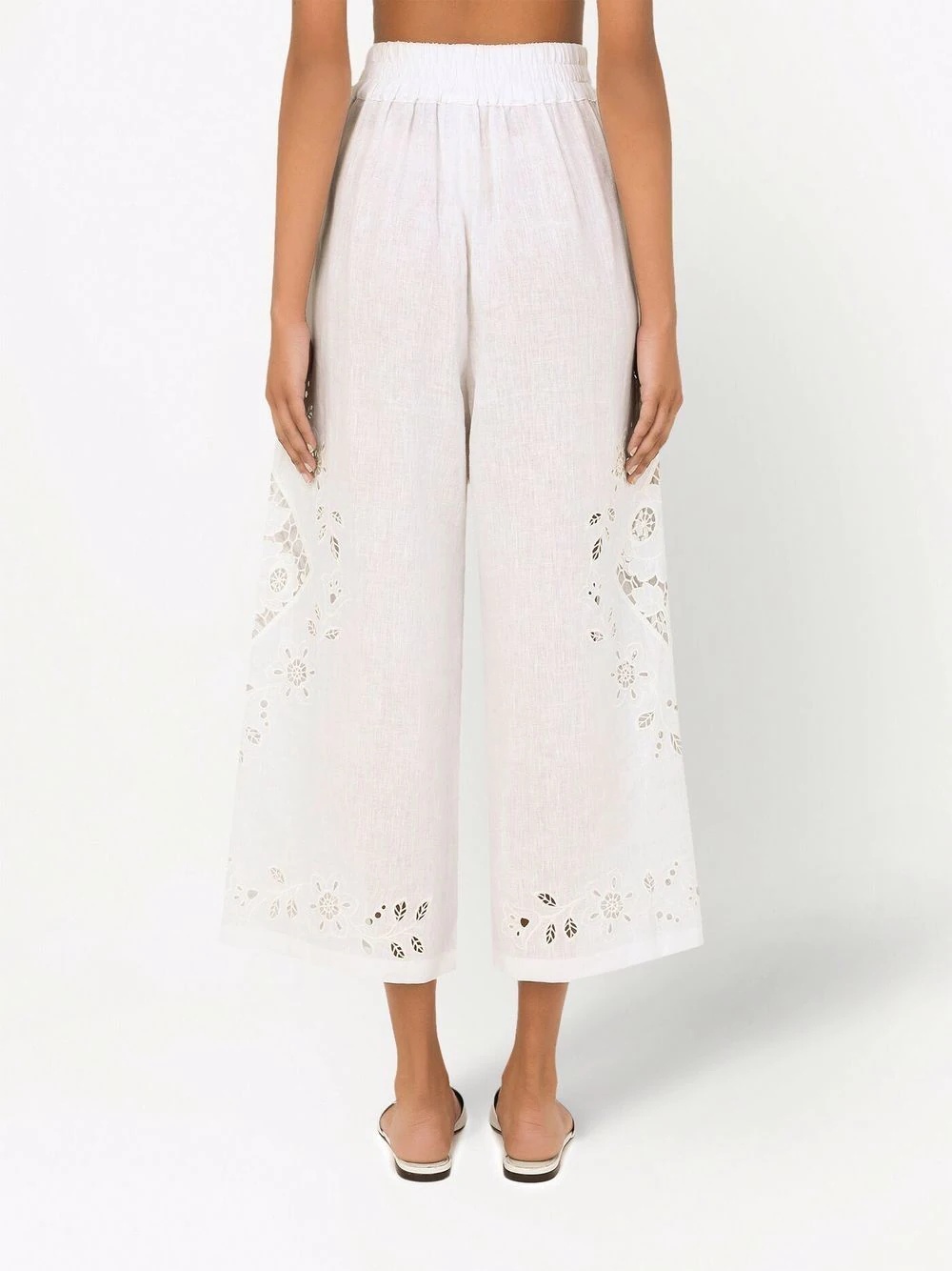 cropped floral-embroidered trousers - 4