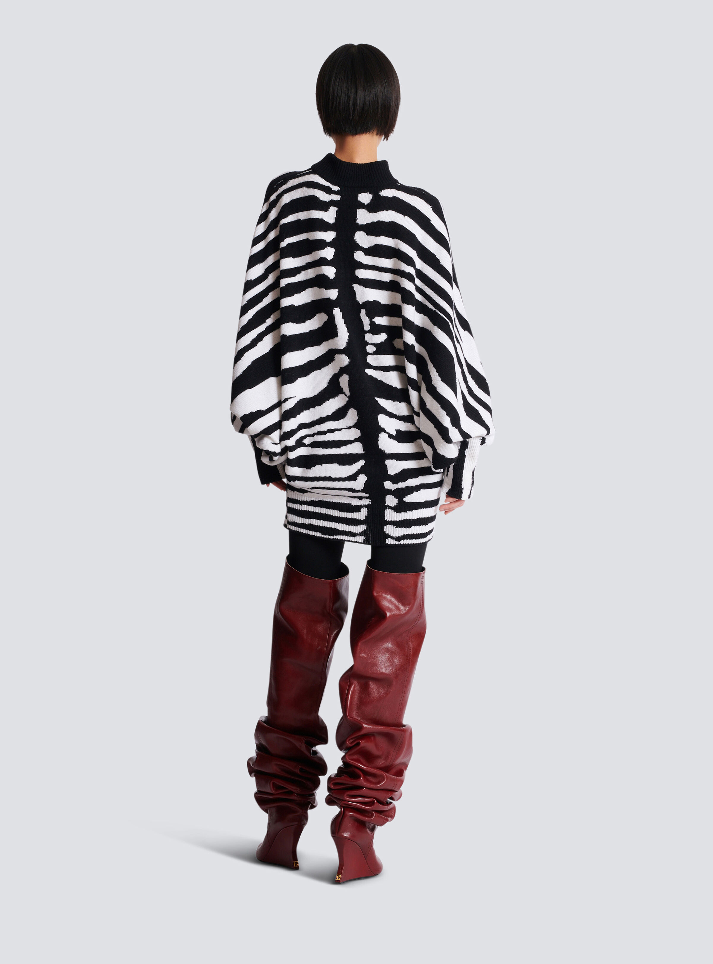 Knit dress with zebra intarsia - 4