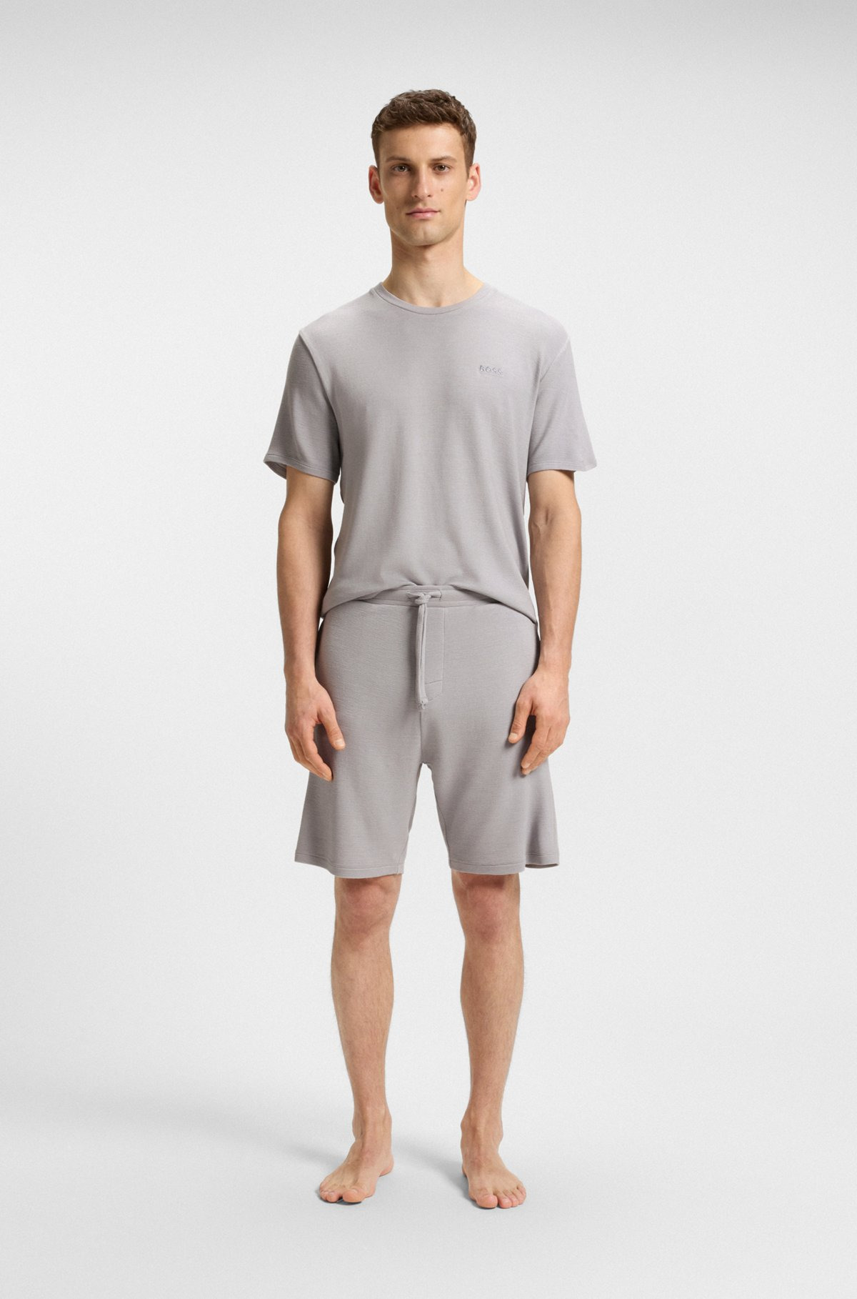 STRETCH-JERSEY PAJAMA SHORTS WITH EMBROIDERED LOGO - 3