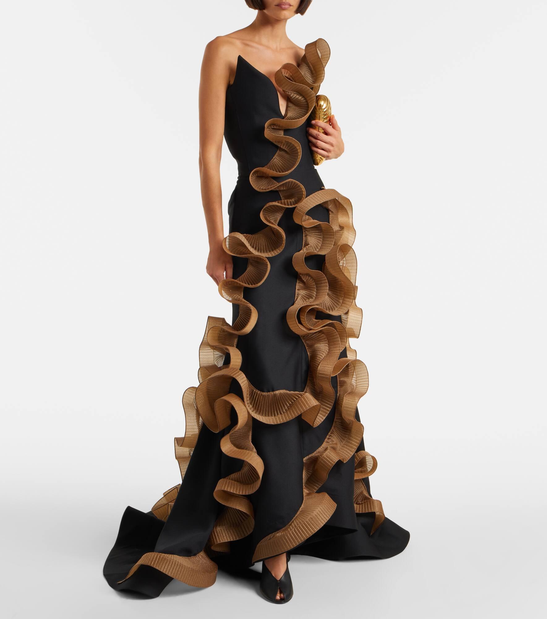 Explode ruffled wool and silk gown - 2