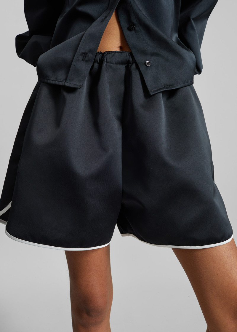 Adia Satin Boxer Shorts - Black 6