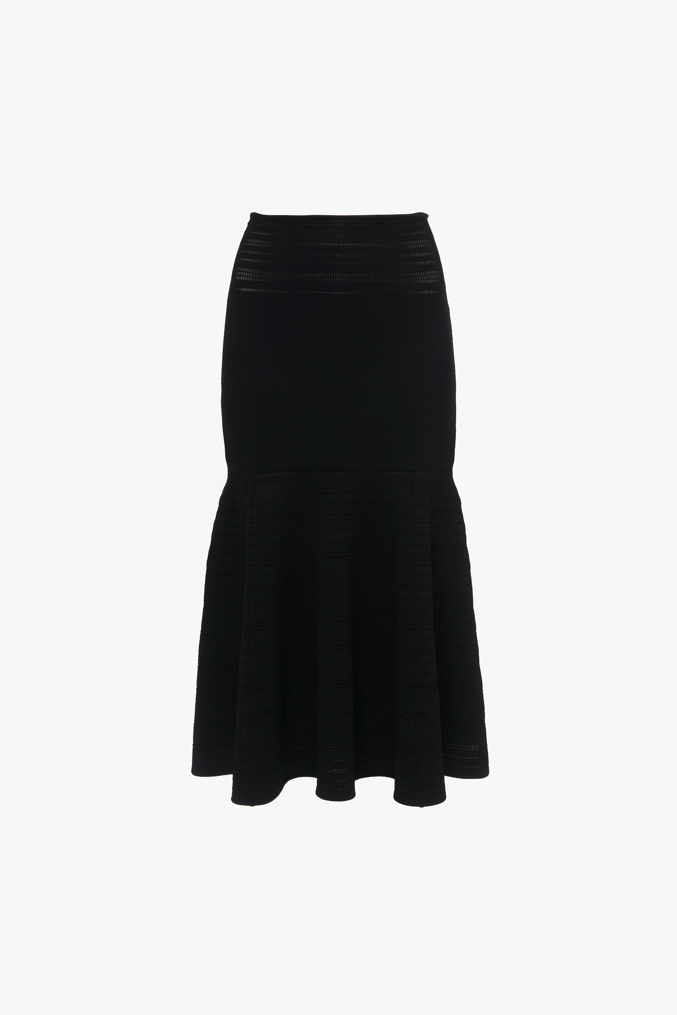 Fit And Flare Midi Skirt In Black - 1