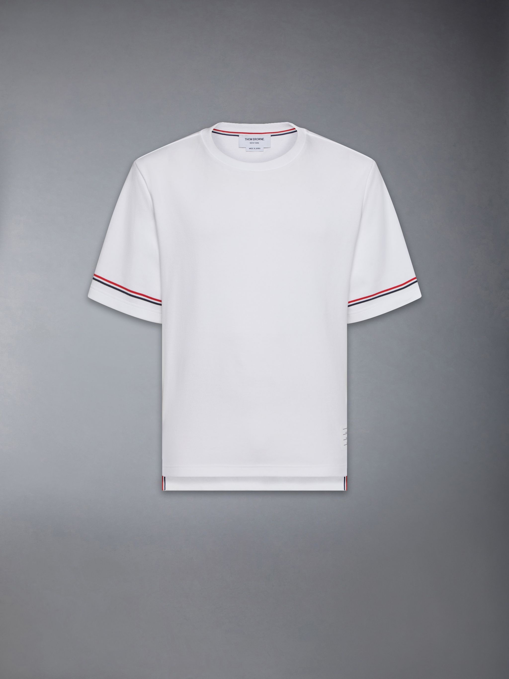 Tシャツ・カットソー THOM BROWNE 'Rugby' T-shirt White THOM BROWNE RUGBY FIT SHORT SLEEVE TEE (MENS) – HIRSHLEIFERS