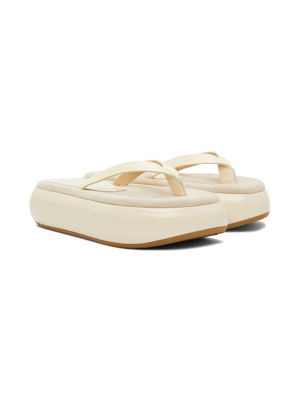 Off-White Boat Flip Flop Platform Slides - 4