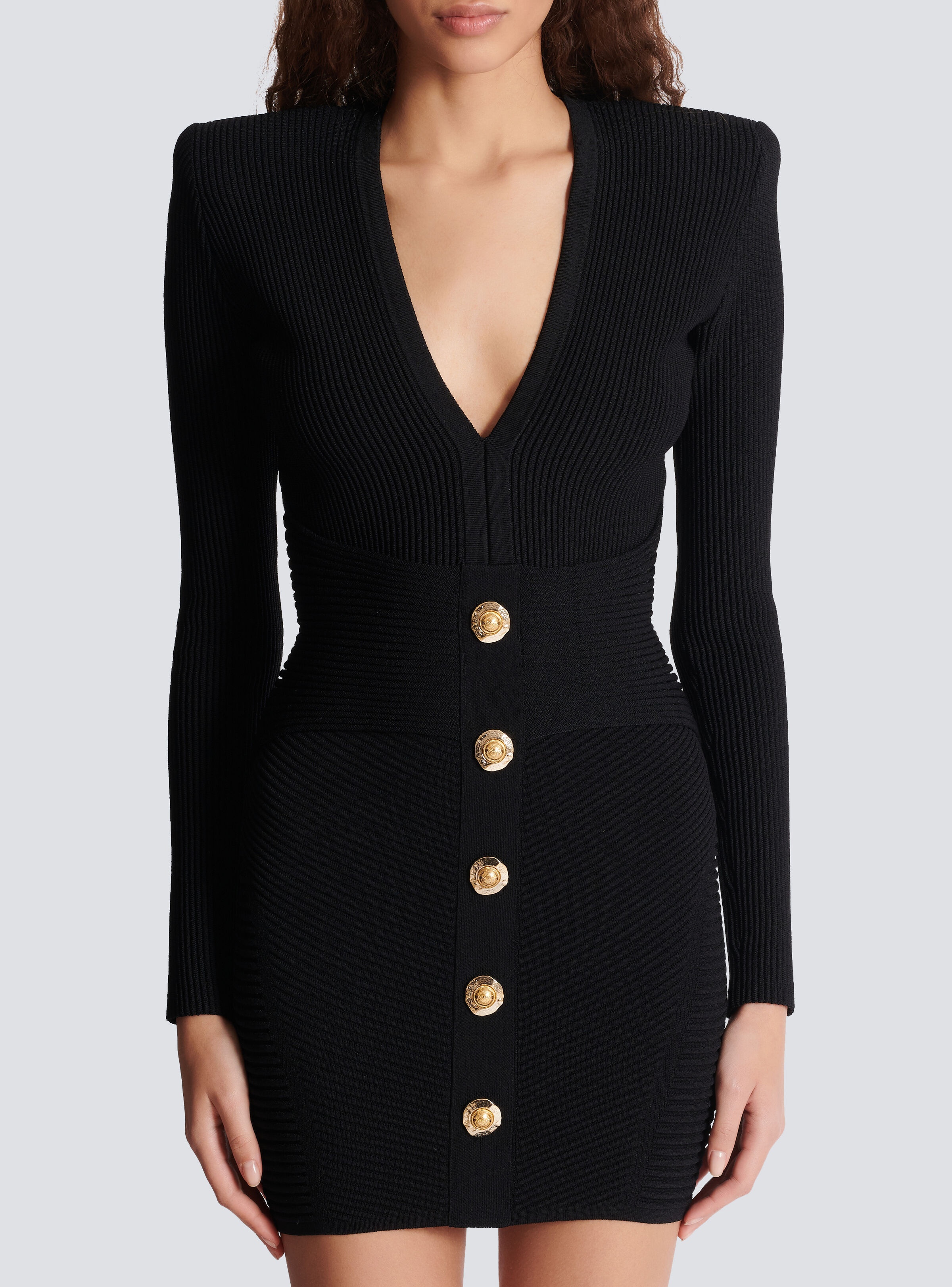 Short ribbed knit bodycon dress - 5
