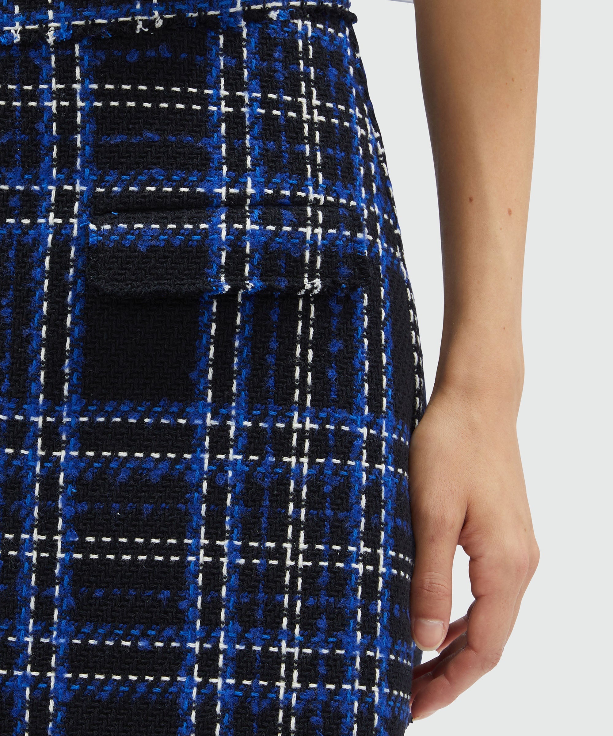 Black and blue tweed tartan skort - 5