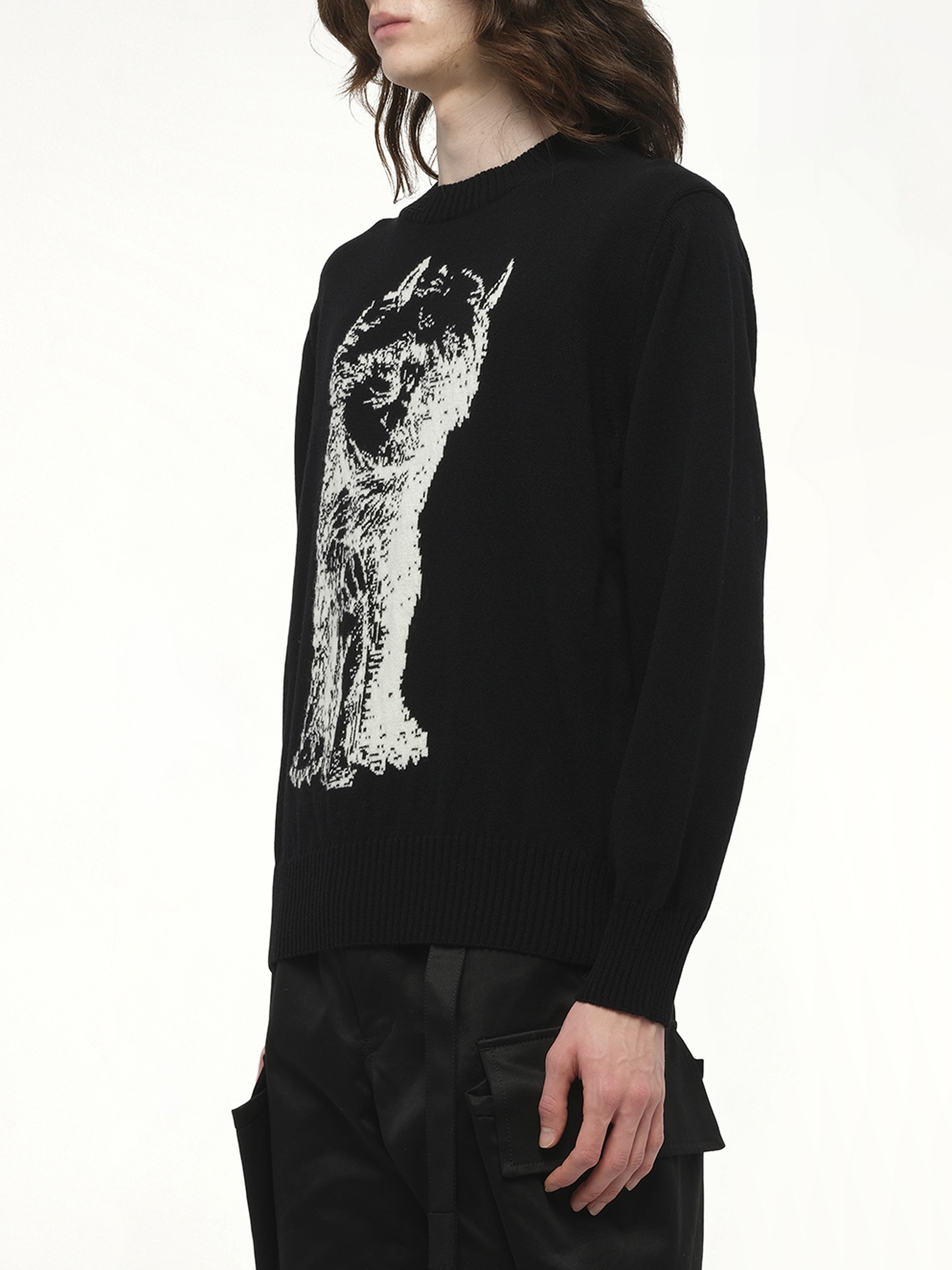 WHERE THE WILD THINGS ARE Wool Knit Pullover in Black - 5