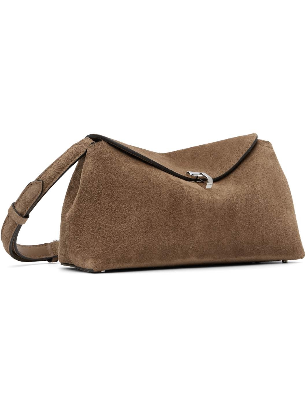 Taupe T-Lock Suede Clutch - 2