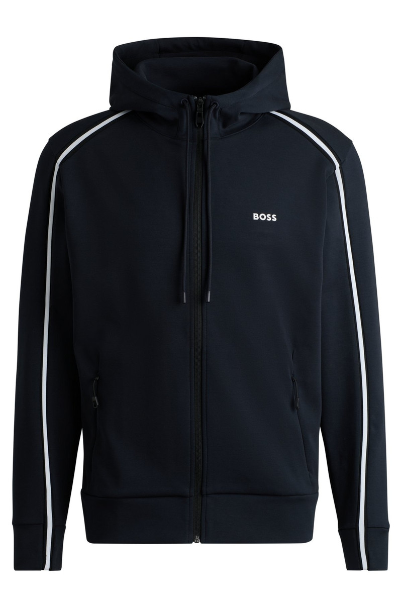 ZIP-UP HOODIE WITH TAPE INSERTS - 1