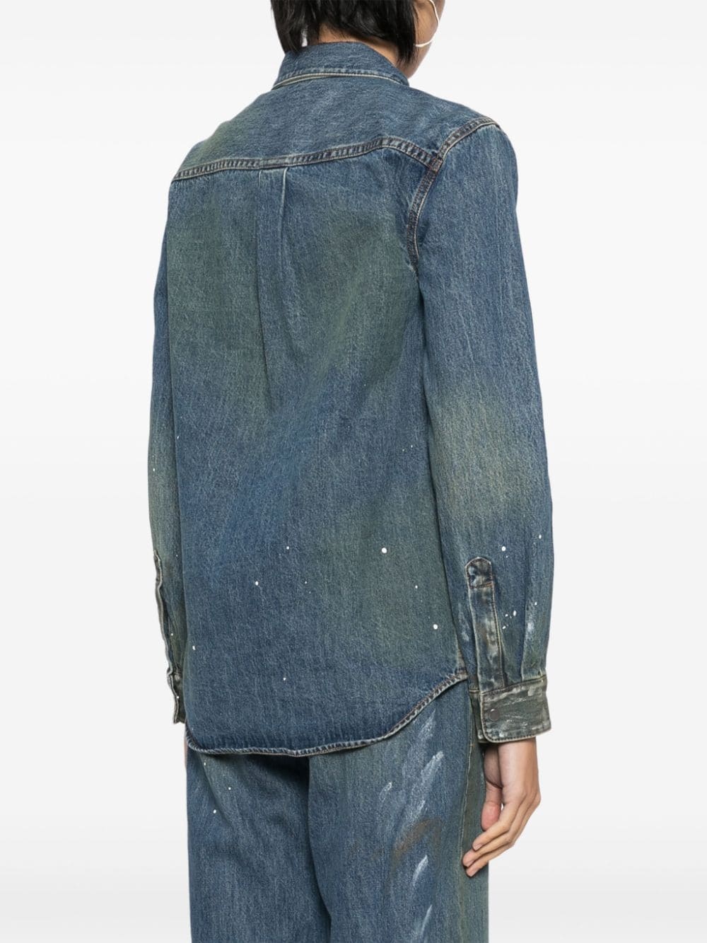 painted denim shirt - 4