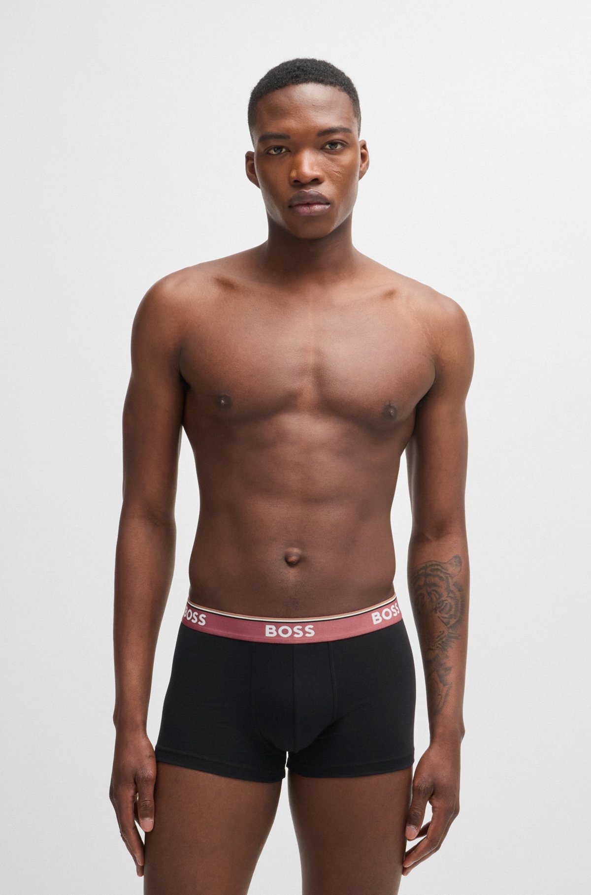 THREE-PACK OF STRETCH-COTTON TRUNKS WITH LOGO WAISTBANDS - 2