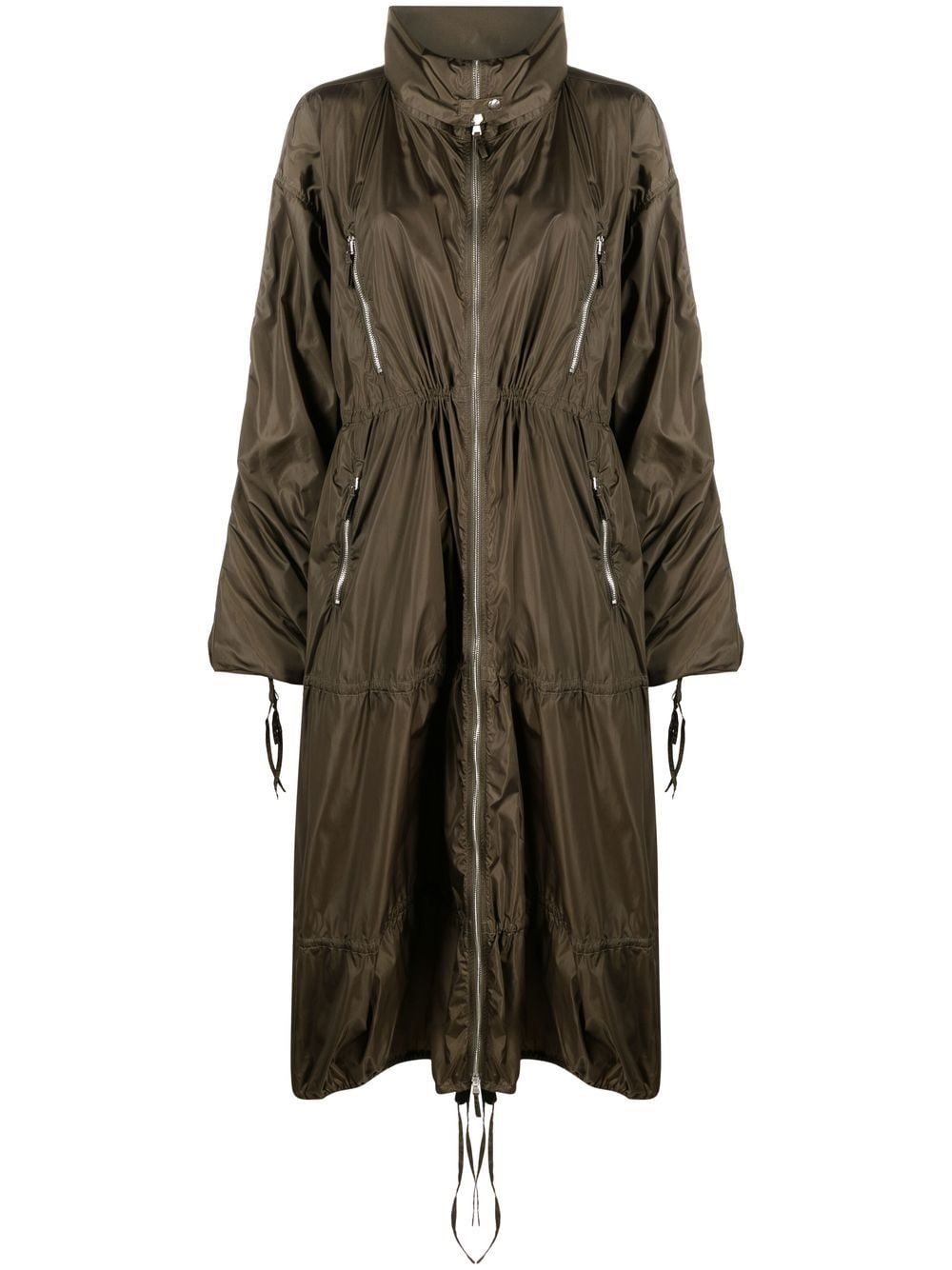 long gathered A-line coat - 1