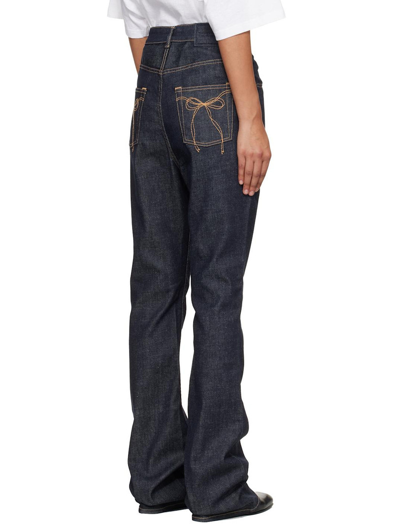 Navy Graphic-Embroidered Jeans 3
