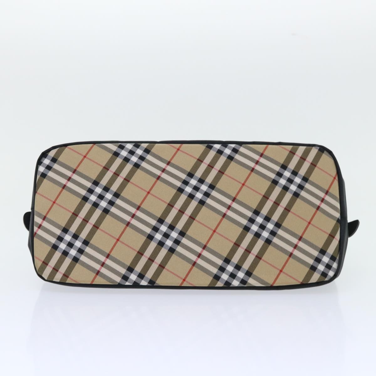 Burberry Nova Check Blue Label Hand Bag Nylon Black Beige - 5