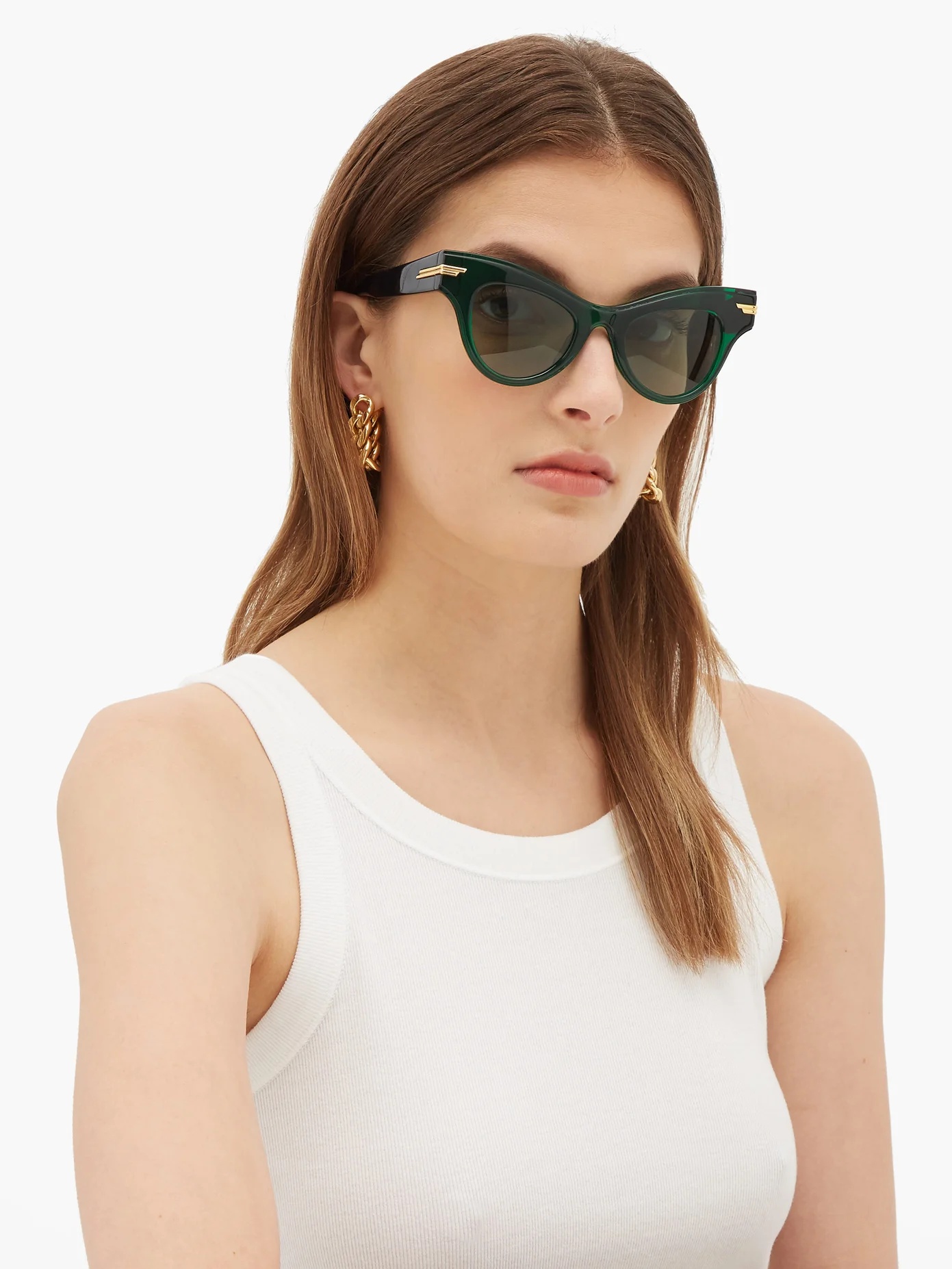 Cat-eye acetate and metal sunglasses - 2