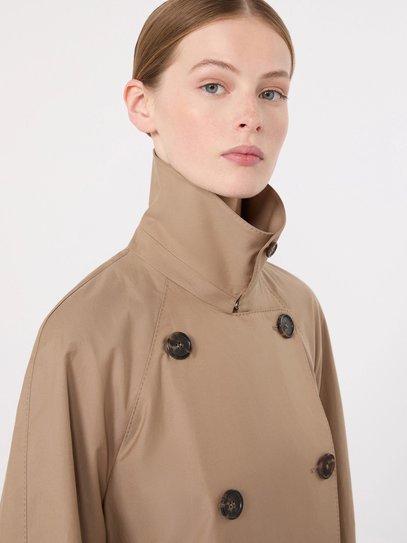 ALESSIO Double-breasted trench coat in water-repellent twill - CAMEL 5