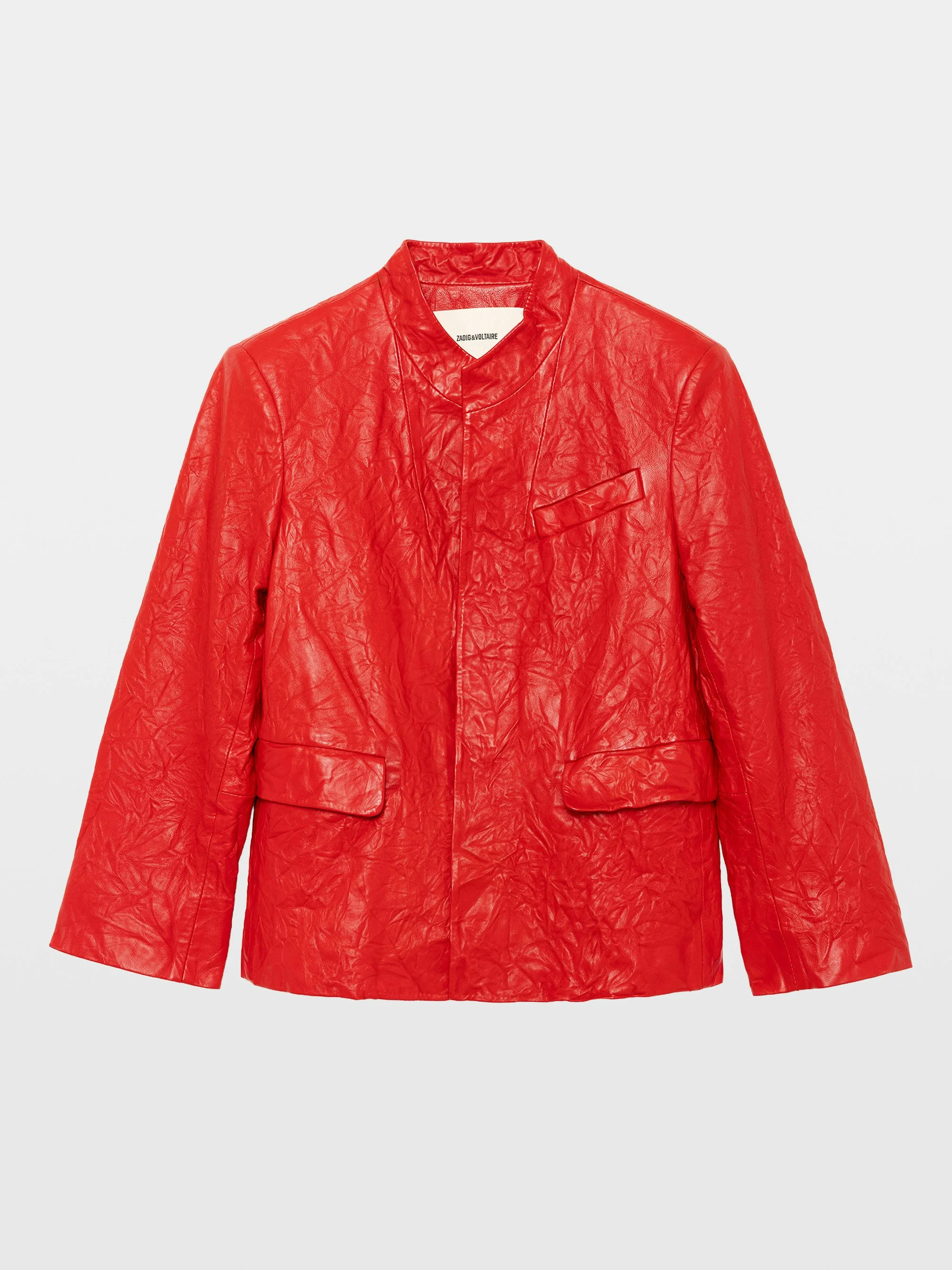 Veryn Creased Leather Blazer - 1