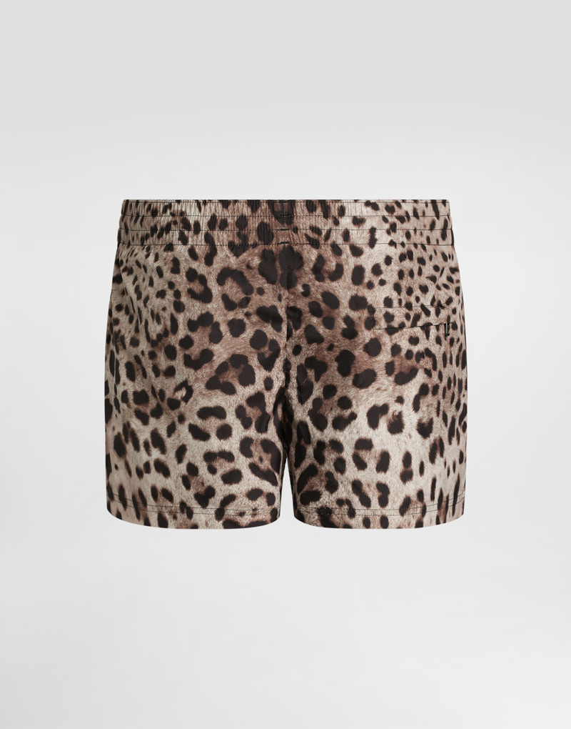 Dolce & Gabbana Short swim trunks with leopard print outlook