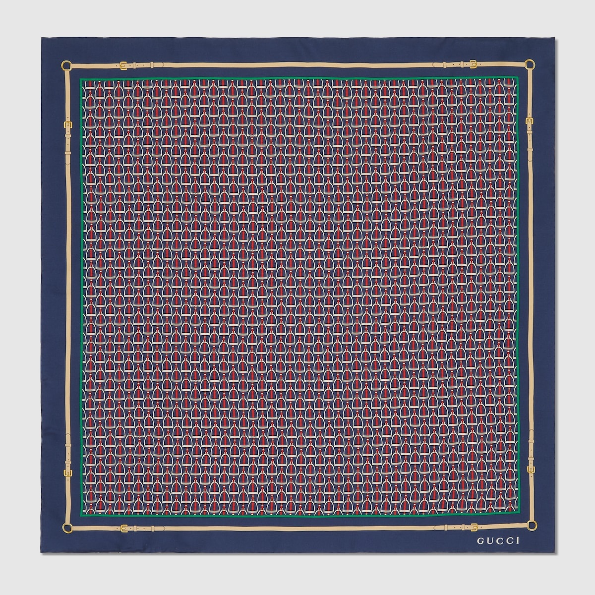 Stirrup print silk carré scarf - 1