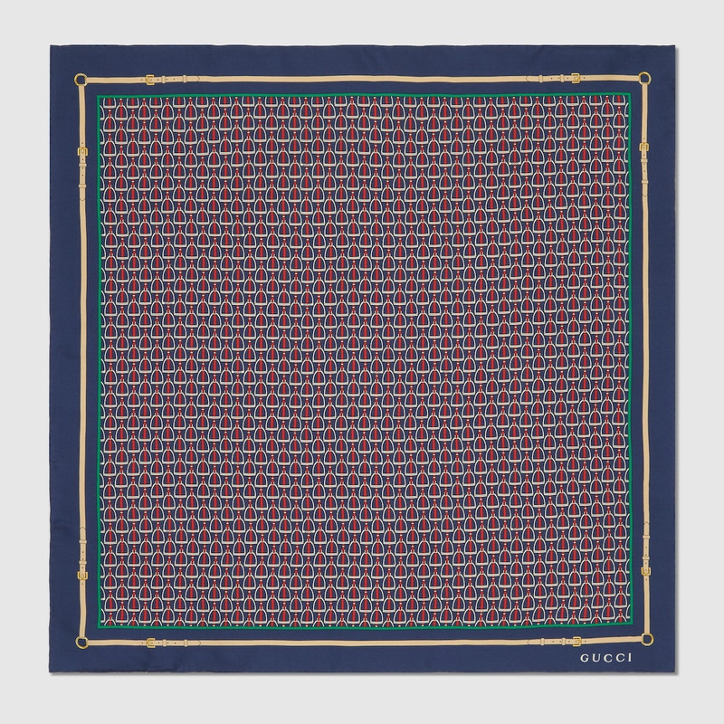 Stirrup print silk carré scarf 1